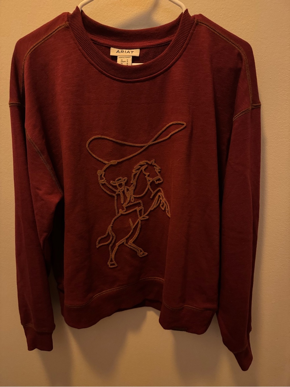 Ariat Women's Burgundy Embroidered Crewneck Sweatshirt
